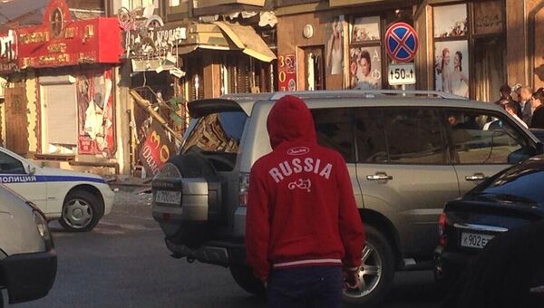 На месте взрыва в Махачкале На месте взрыва в Махачкале