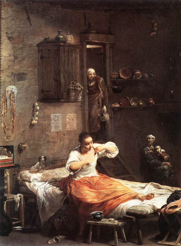 Джузеппе Мария Креспи. Женщина ищущая блох. Около 1720-1725 гг. Джузеппе Мария Креспи. Женщина ищущая блох. Около 1720-1725 гг.