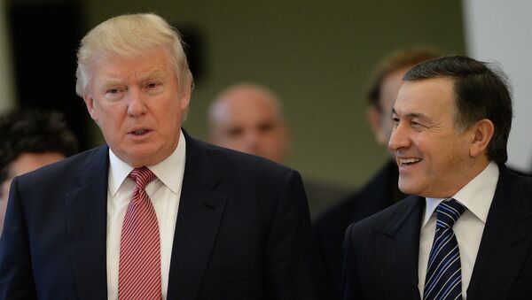 Американский миллиардер и телеведущий Дональд Трамп и президент Crocus Group Арас Агаларов Американский миллиардер и телеведущий Дональд Трамп и президент Crocus Group Арас Агаларов