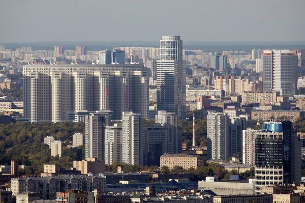 Вид на Москву с верхнего этажа МГУ Вид на Москву с верхнего этажа МГУ
