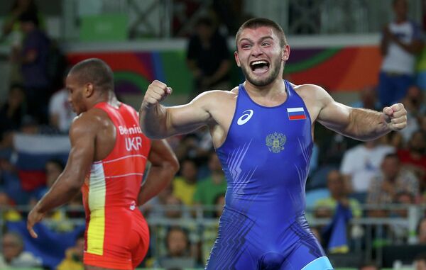Давит Чакветадзе после победы в финале Олимпийских игр в Рио-де-Жанейро Давит Чакветадзе после победы в финале Олимпийских игр в Рио-де-Жанейро