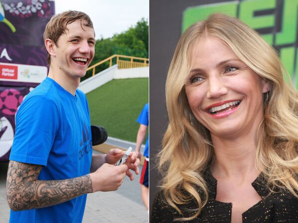 Роман Павлюченко и Камерон Диаз (слева направо) Роман Павлюченко и Камерон Диаз (слева направо)
