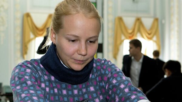 Шахматистка Валентина Гунина во время суперфинала Чемпионата России по шахматам Шахматистка Валентина Гунина во время суперфинала Чемпионата России по шахматам