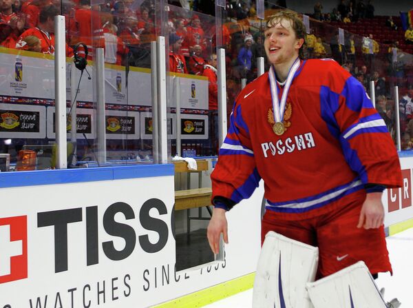 Вратарь сборной России Андрей Василевский Вратарь сборной России Андрей Василевский